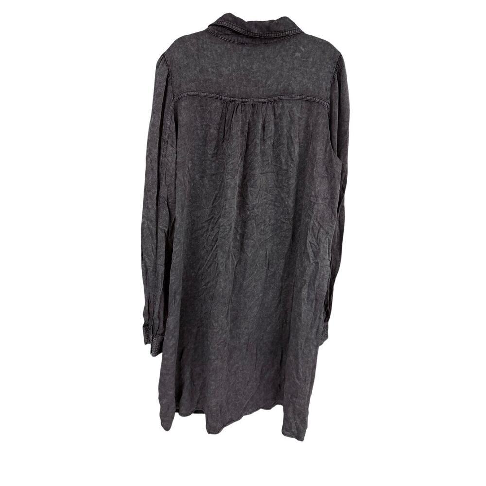 Y2K Easel Los Angeles Acid Wash Rayon Shirt Dress Grunge Goth Boho M - Picture 7 of 8
